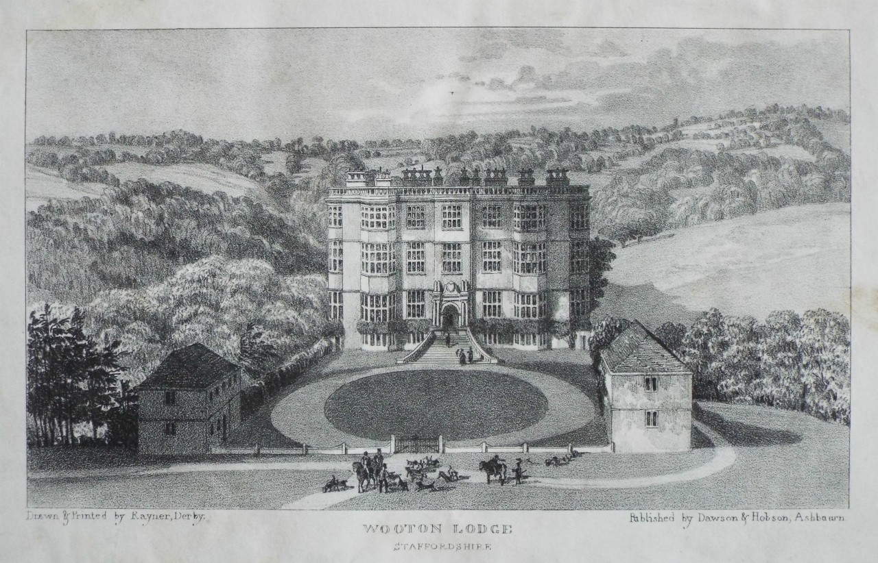 Lithograph - Wooton Lodge Staffordshire - 