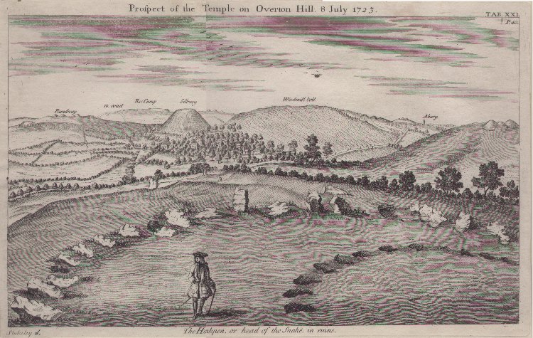 Print - Prospect of the temple on Overton hill 8 July 1723