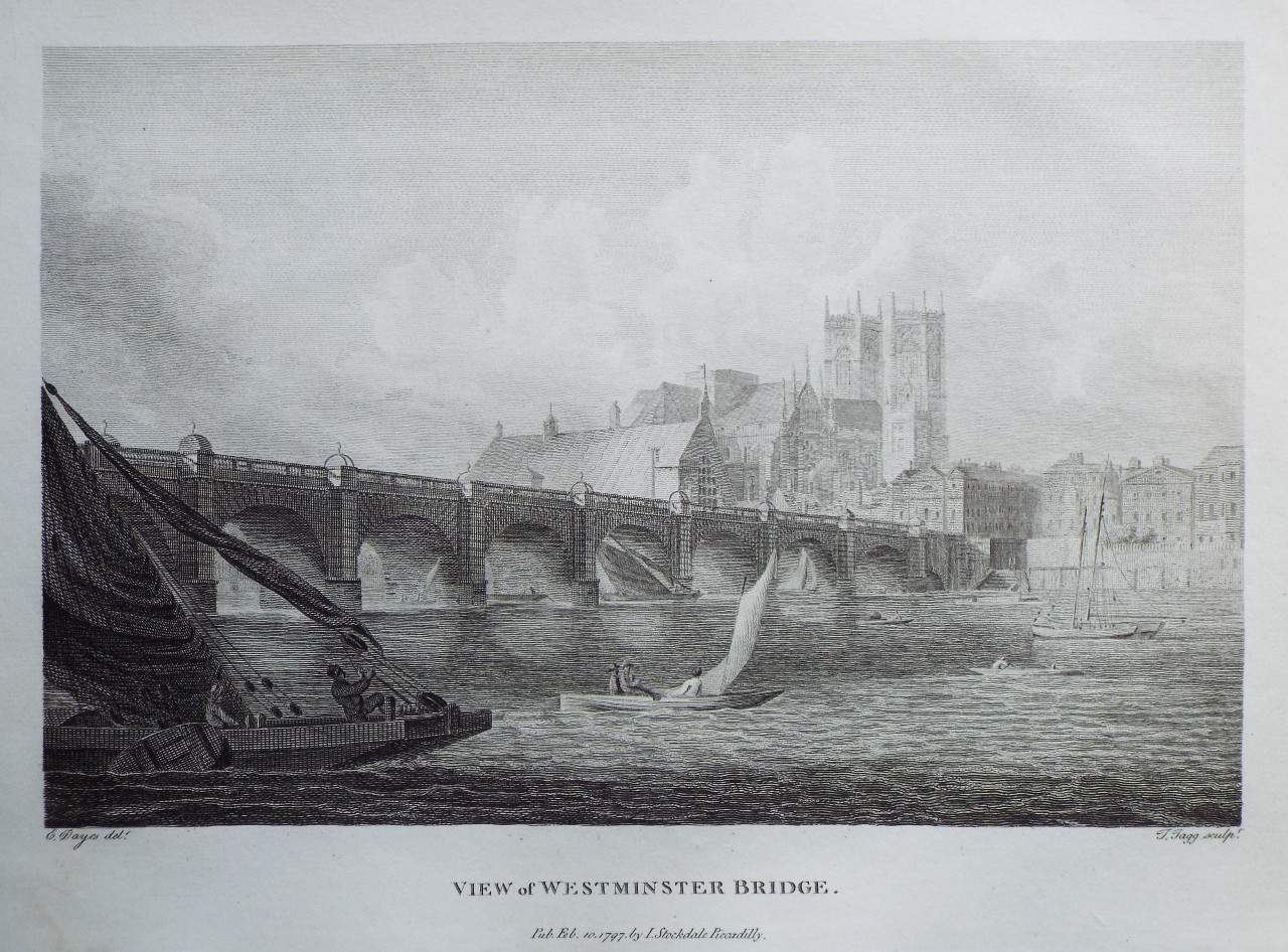 Print - View of Westminster Bridge. - Tagg
