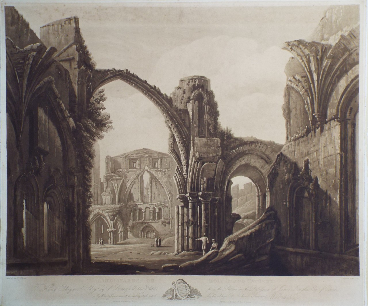 Aquatint - Lindisfarne or Holy Island Cathedral. - Lewis