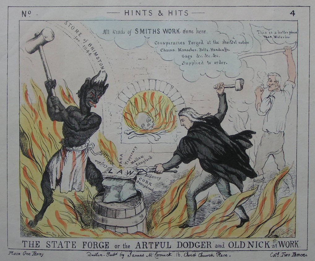 Lithograph - The State Forge or the Artful Dodger and Old Nick at Work