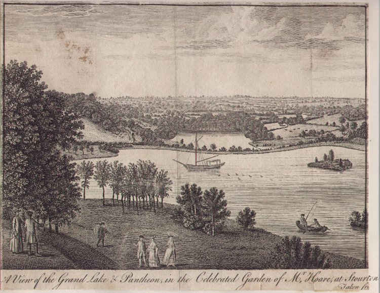Print - A View of the Grand Lake & Pantheon in the Celebrated Garden of Mr.Hoare at Stourton