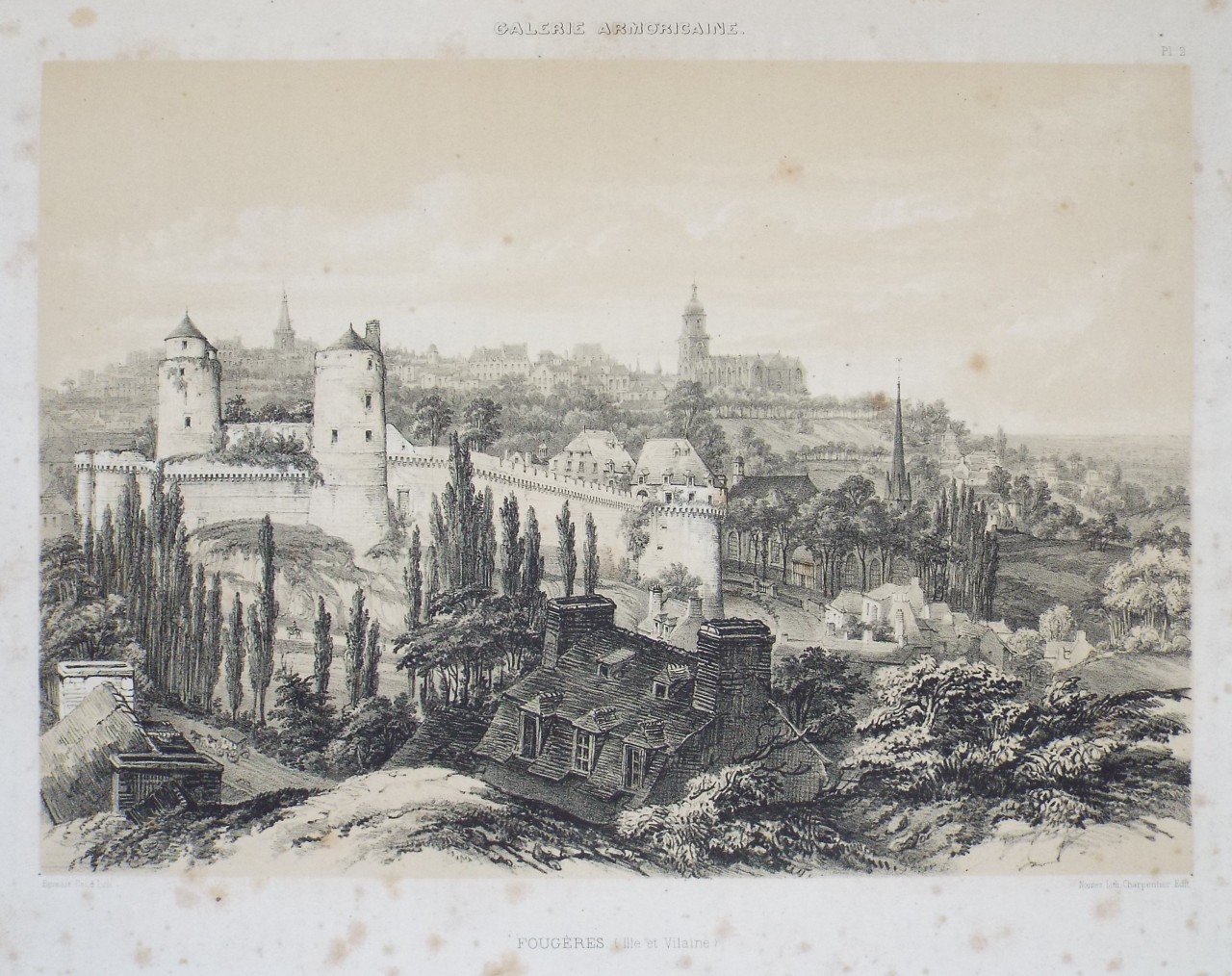Lithograph - Galerie Armoricaine. A Rennes. (Ille et Vilaine) - Benoist