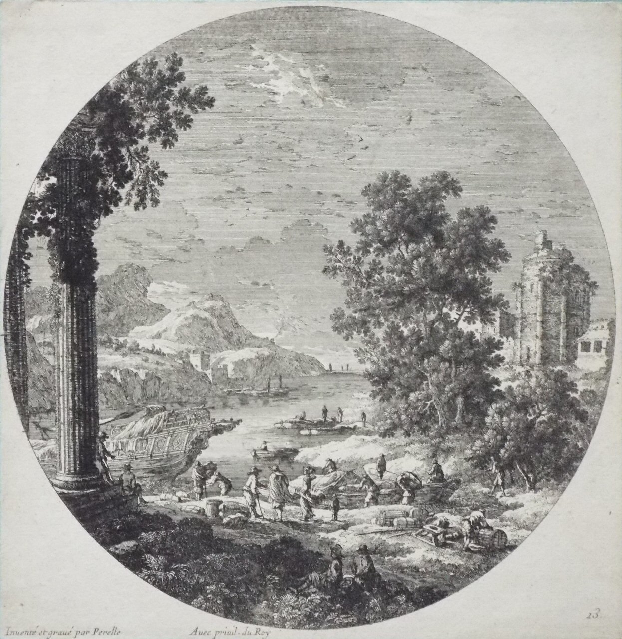 Print - (Arcadian coastal landscape) - Perelle