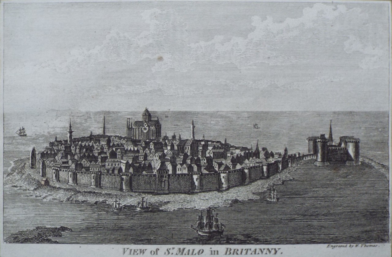 Print - View of St. Malo in Britanny. - Thomas