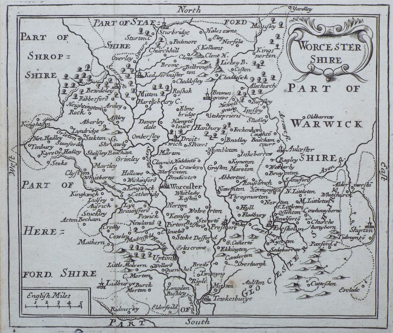 Map of Worcestershire