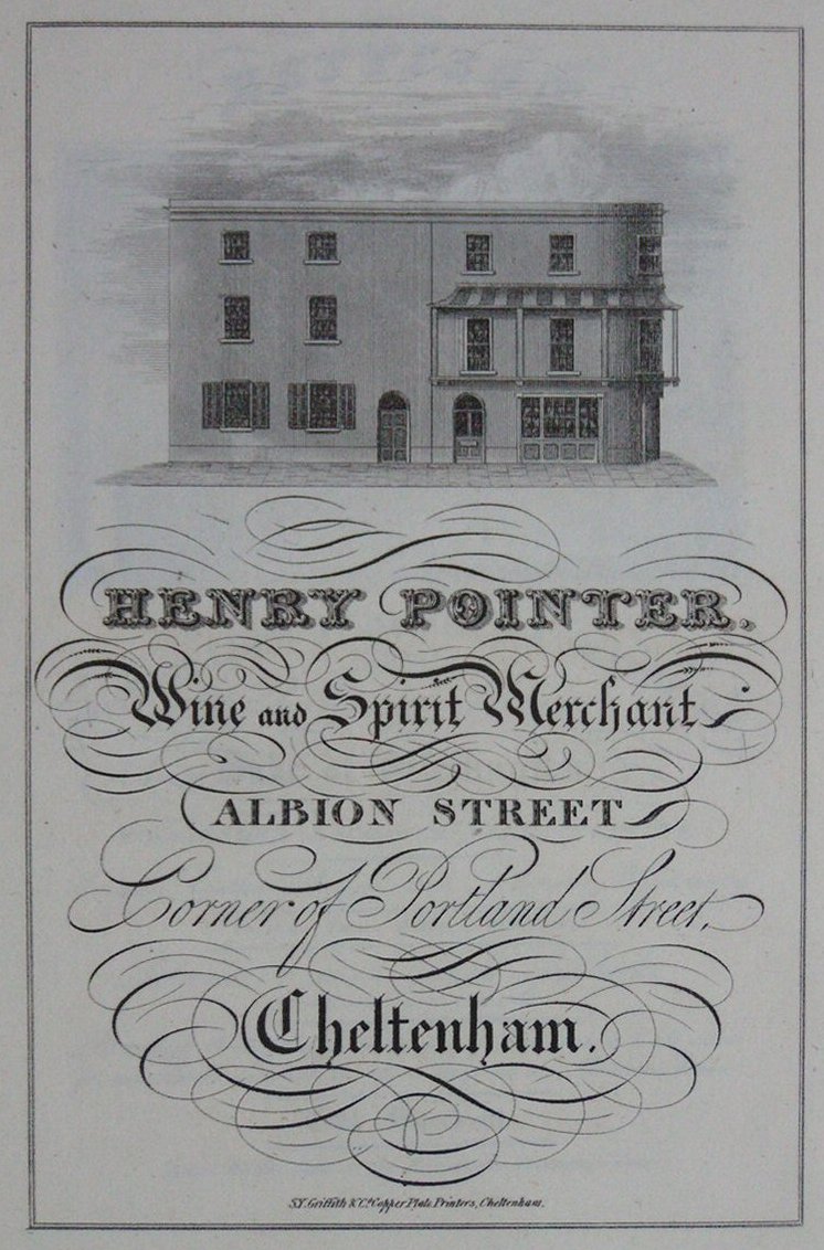 Print - Henry Pointer Wine and Spirit Merchant Albion Street Corner of Portland Street Cheltenham