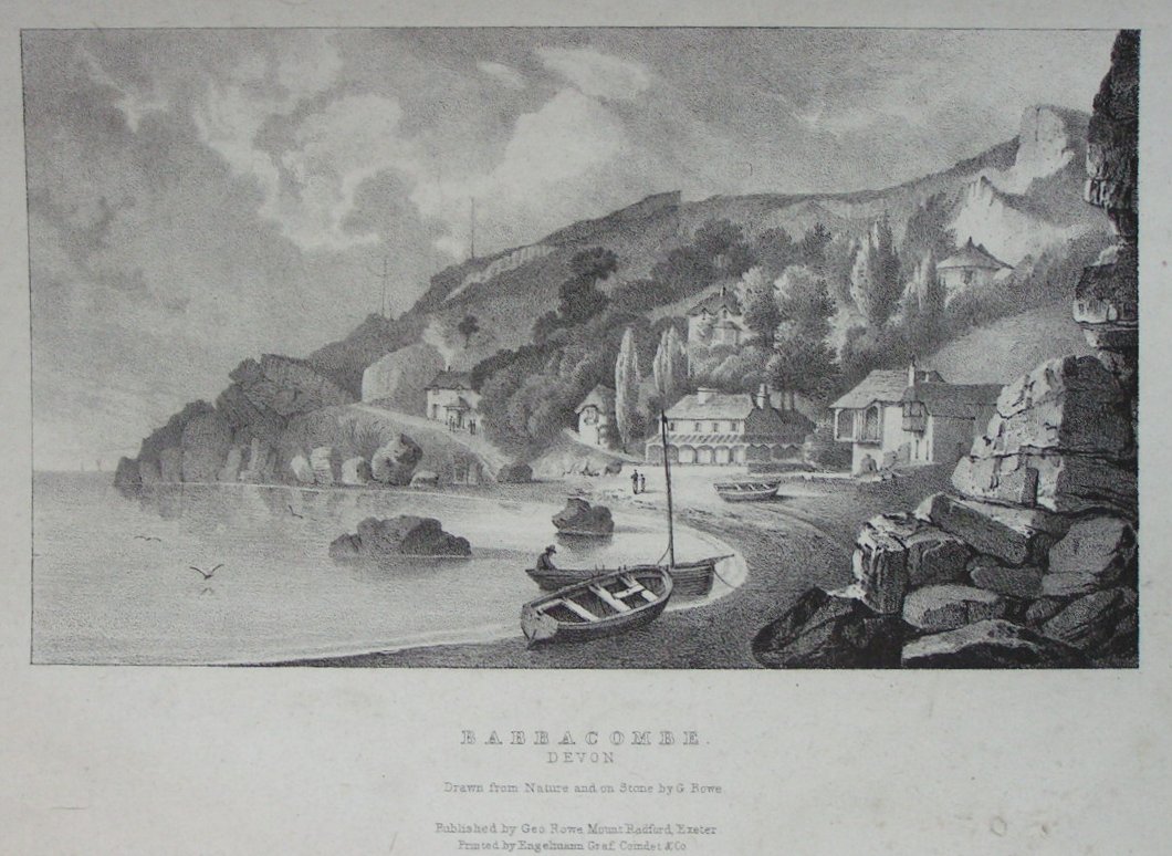 Lithograph - Babbacombe, Devon - Rowe