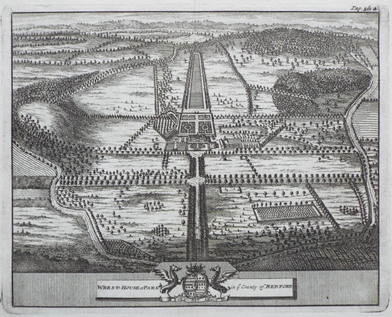 Print - Wrest House et Park in ye County of Bedford.