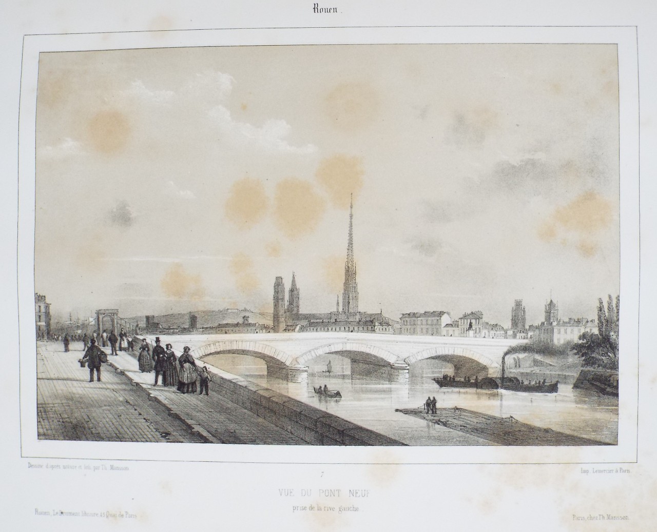 Lithograph - Rouen. - Mansson