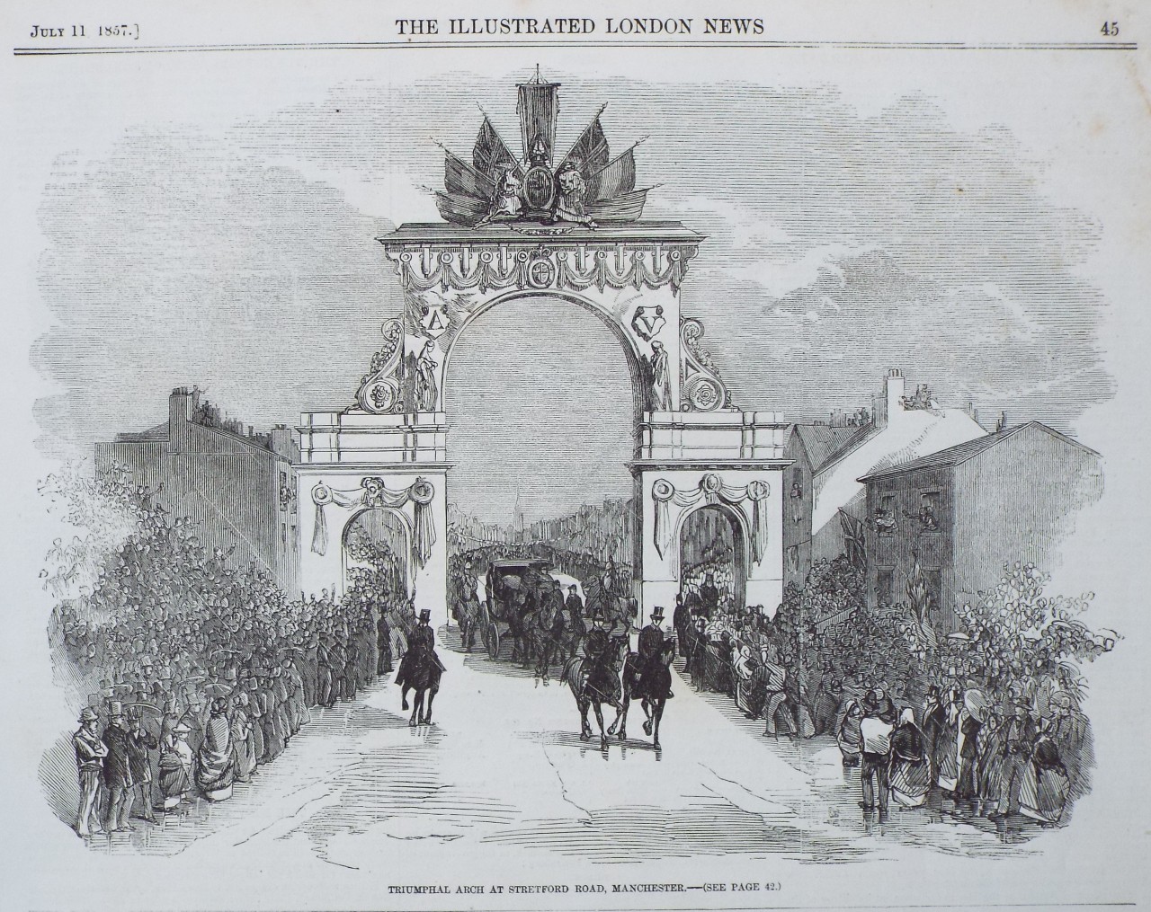 Wood - Triumphal Arch at Stretford Road, Manchester.