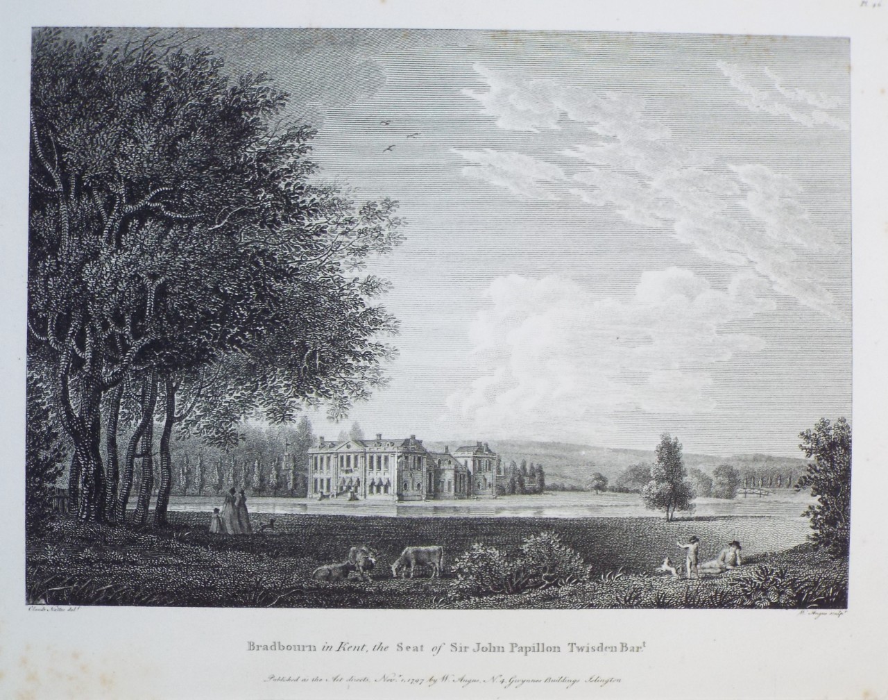 Print - Bradbourn in Kent, the Seat of Sir John Papillon Twisden Bart. - Angus