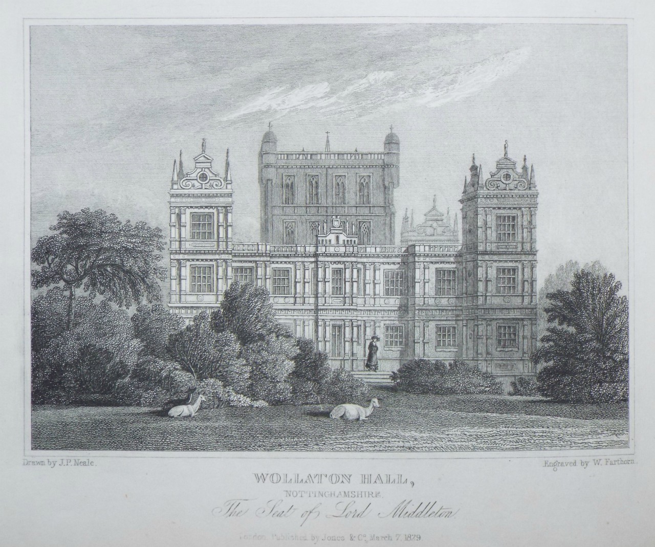 Print - Wollaton Hall, Nottinghamshire. The Seat of Lord Middleton. - Farthorn