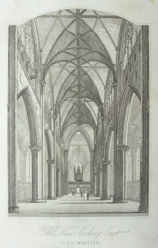 Print - The Nave looking East, York Minster.