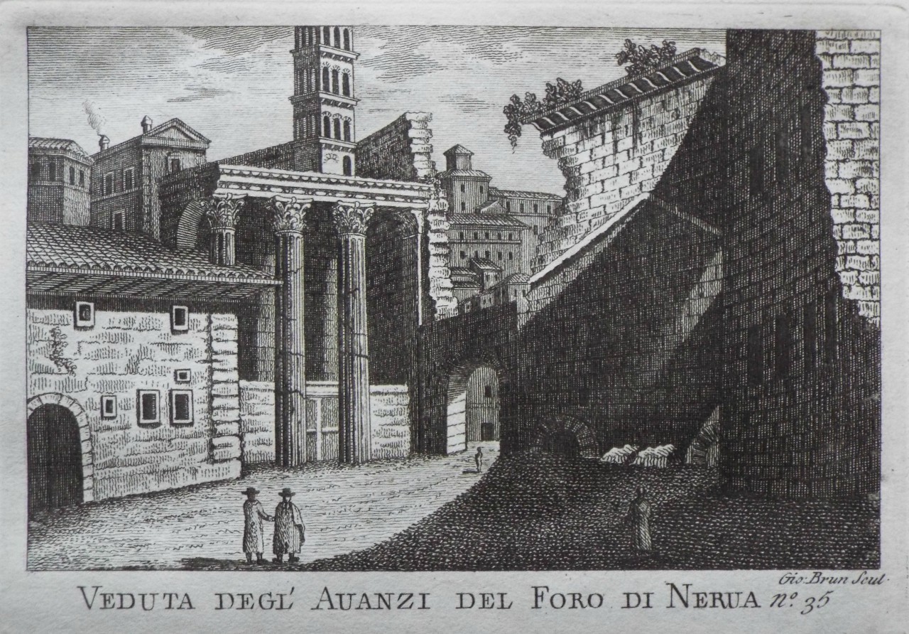 Print - Veduta degl' Avanzi del Foro di Nerva - Brun