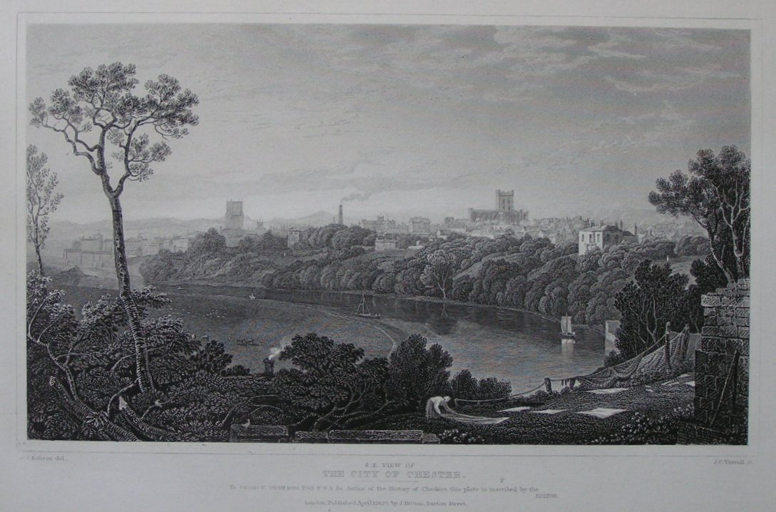 Print - S.E. View of the City of Chester. - Varrall