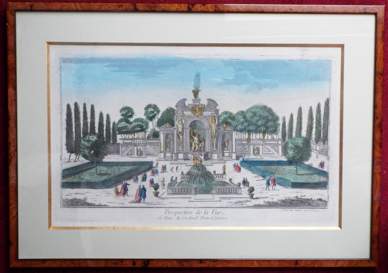 Print - Perspective de la Vue de Vigne du Cardinal Porto-Carrero.