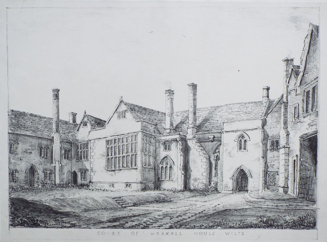 Lithograph - Court of Wraxhall House Wilts