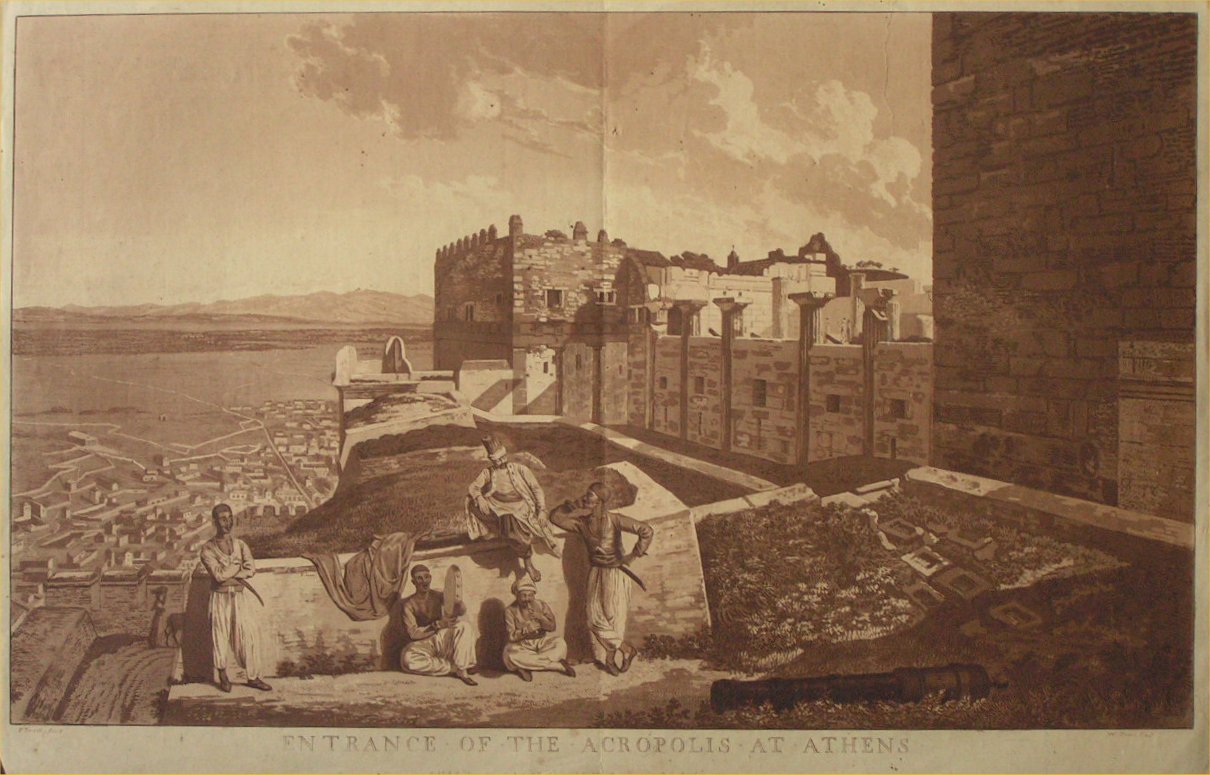 Aquatint - Entrance of the Acropolis of Athens - Sandby