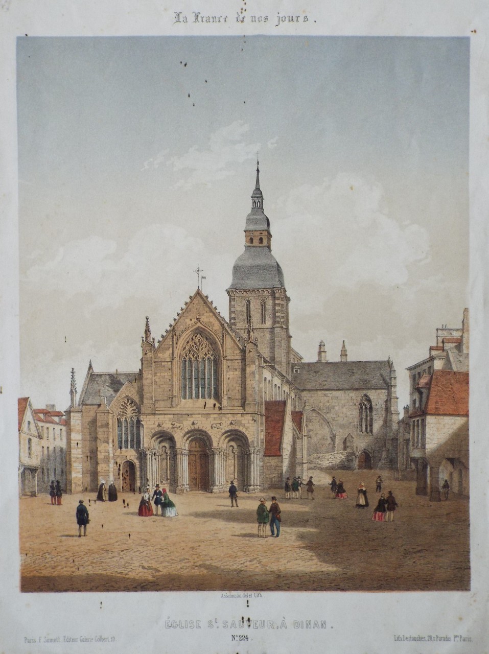 Lithograph - Eglise St. Sauveur a Dinan. No.224. - 