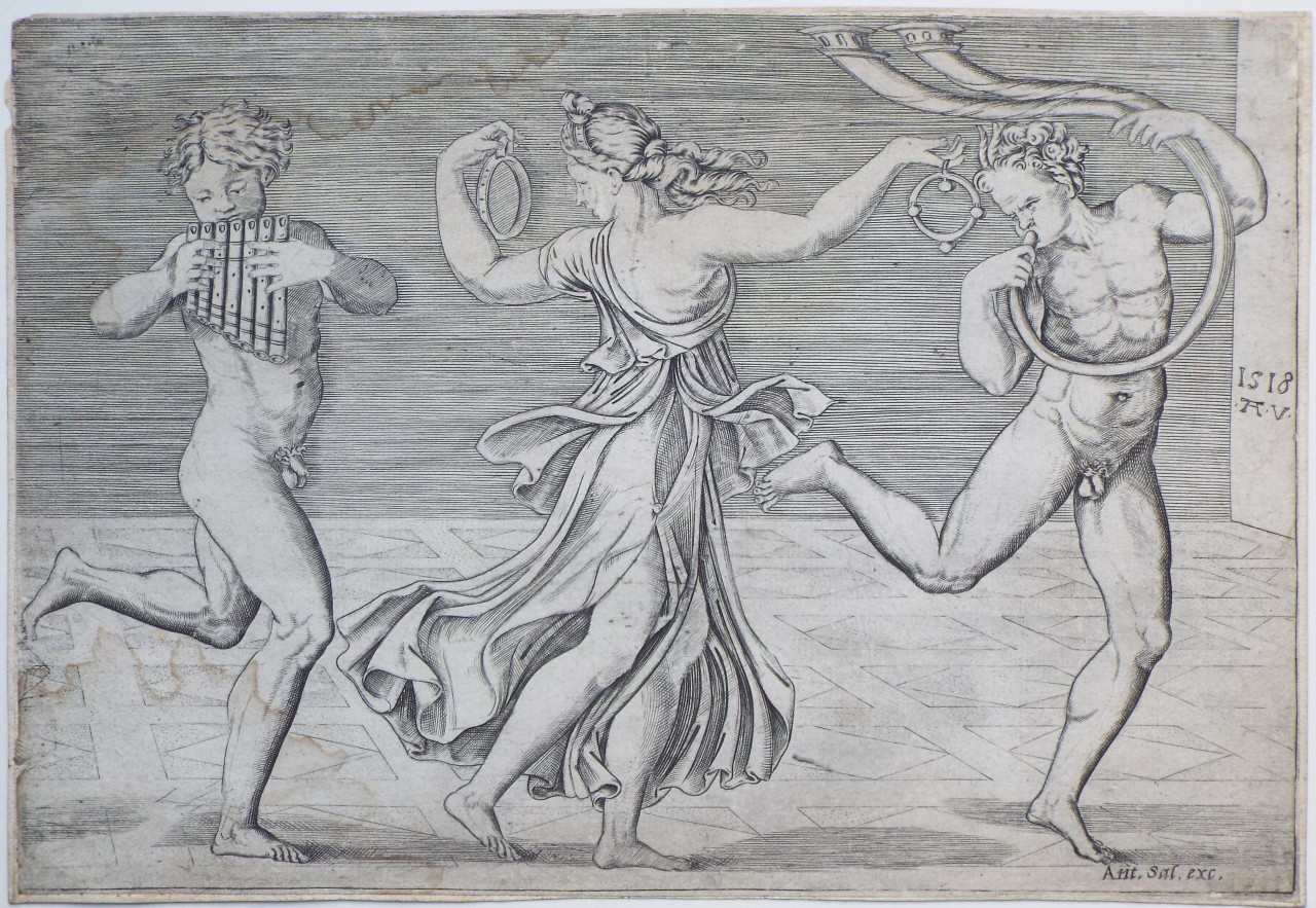 Etching - Bacchannalian dance - Veneziano