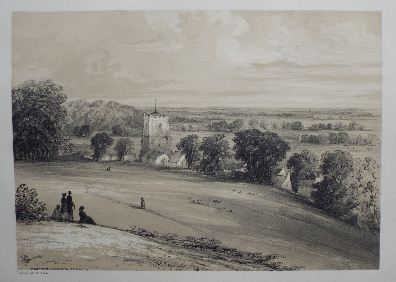 Lithograph - View from Brinklow Tumulus. - Radclyffe