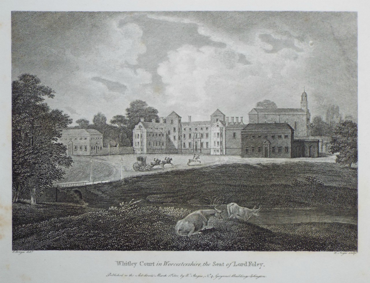 Print - Whitley Court in Worcestershire, the Seat of Lord Foley. - Angus