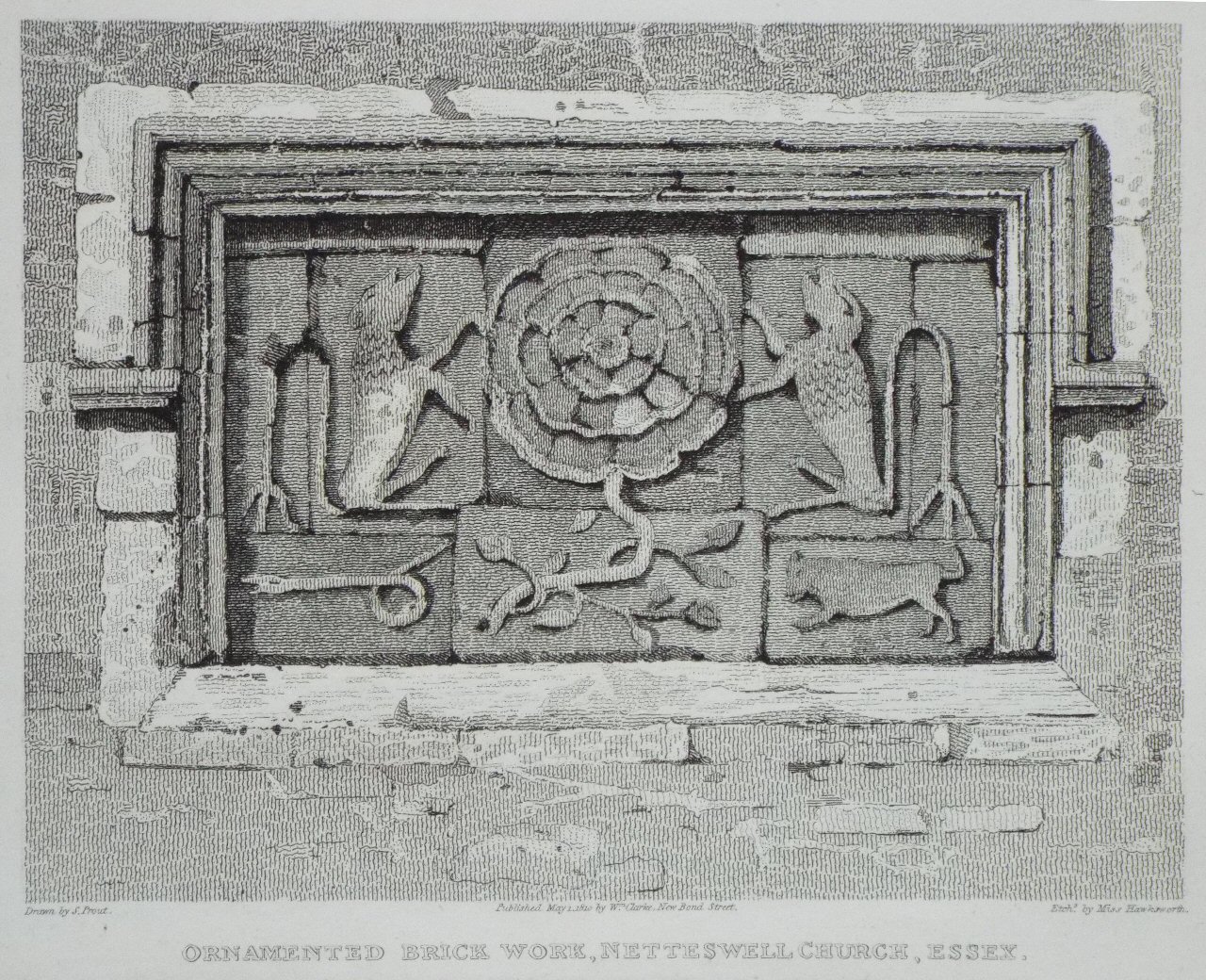 Print - Ornamented Brick Work, Nettleswell Church, Essex. - 