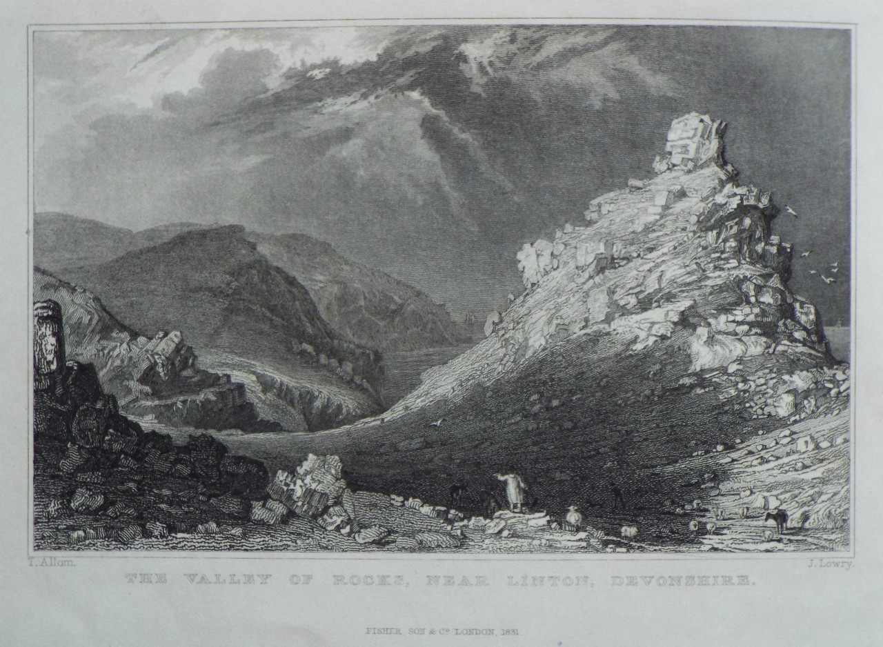 Print - The Valley of Rocks, near Linton, Devonshire. - Lowry