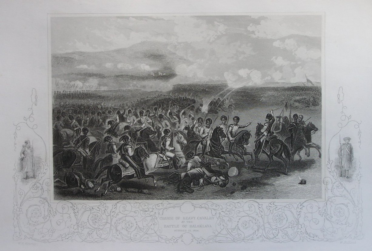 Print - Charge of the Heavy Cavalry at the Battle of Balakalava, October 25th 1854 - Hulland