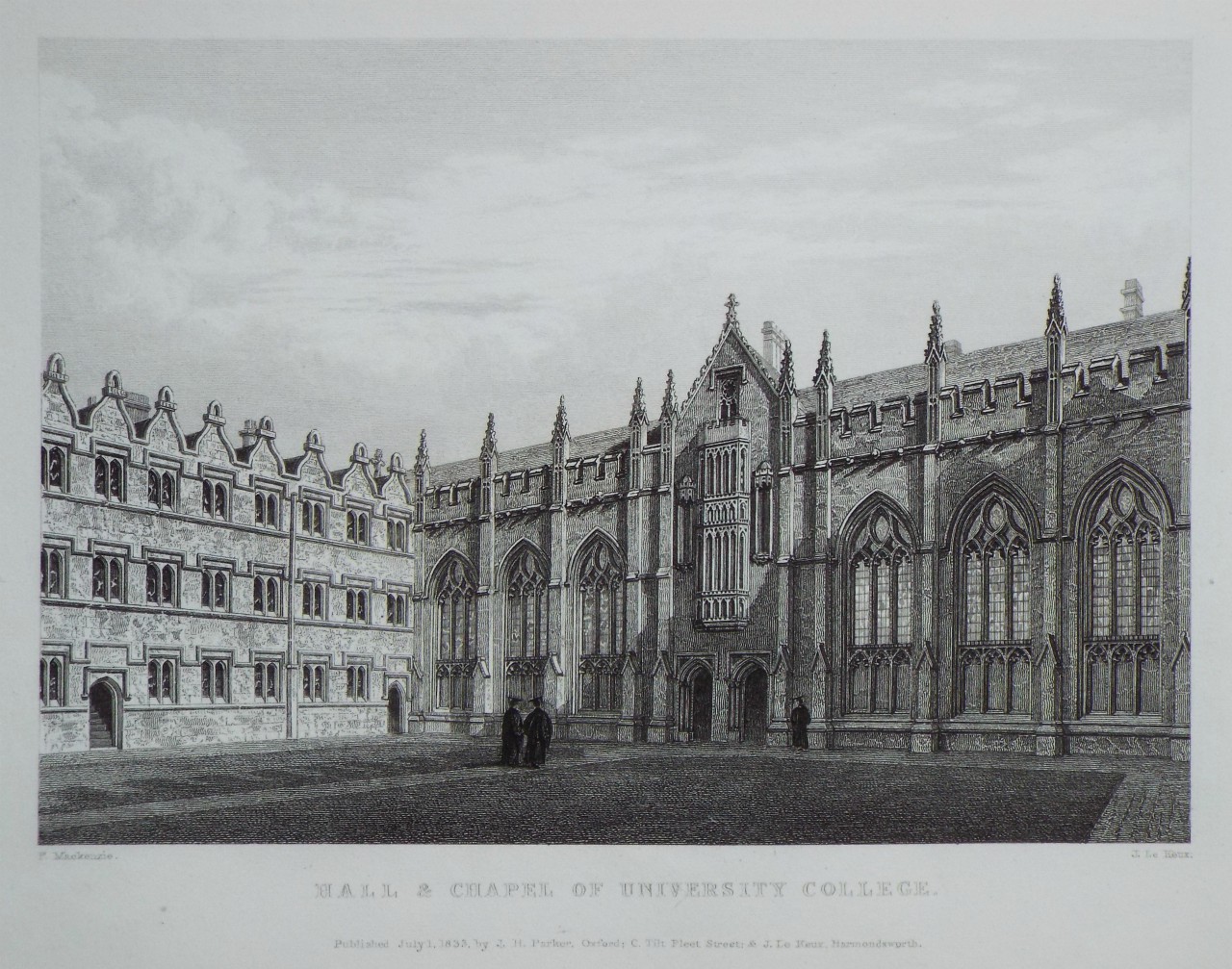 Print - Hall & Chapel of University College. - Le