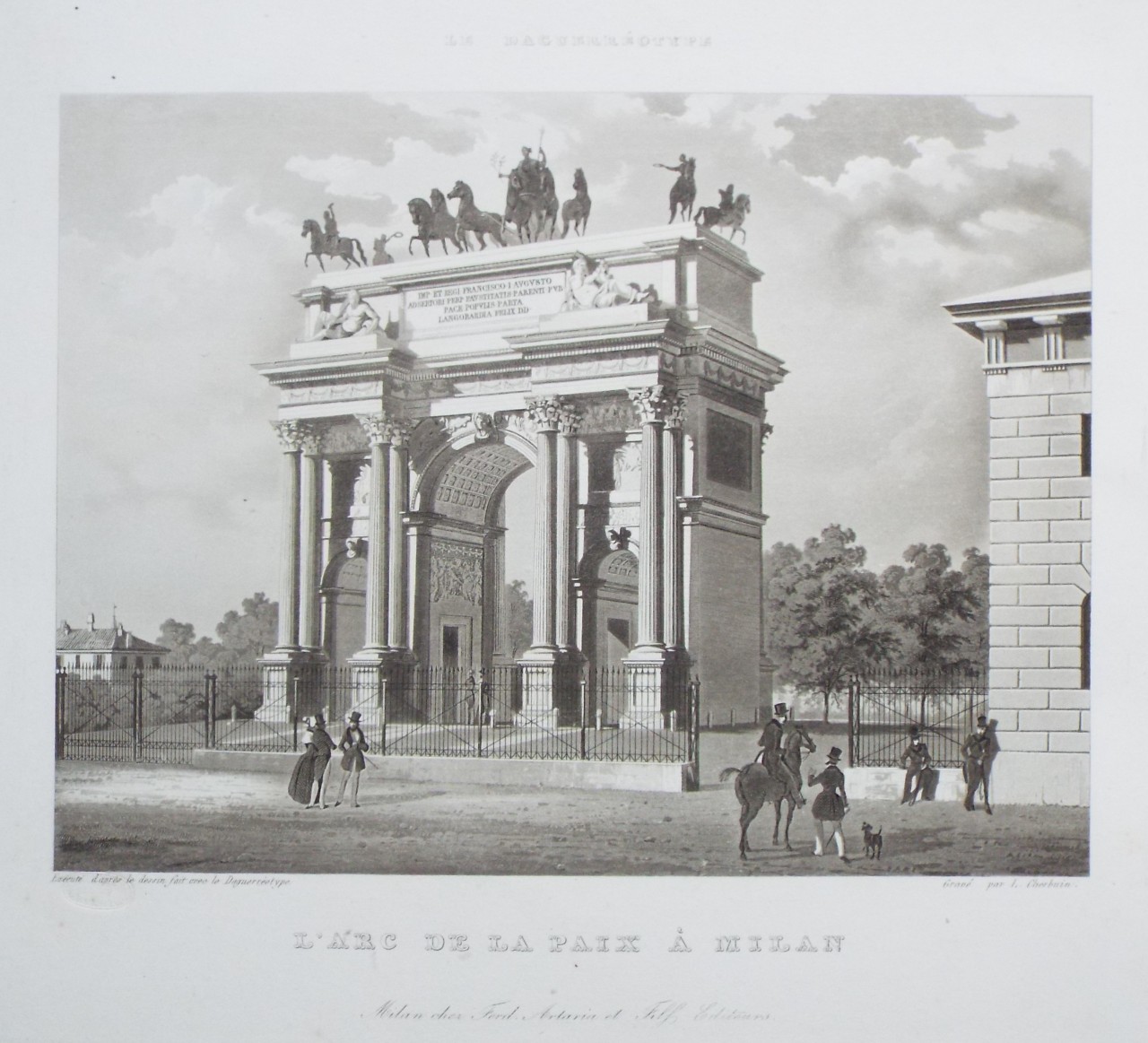 Aquatint - L'Arc de la Paix a Milan - Cherbuin