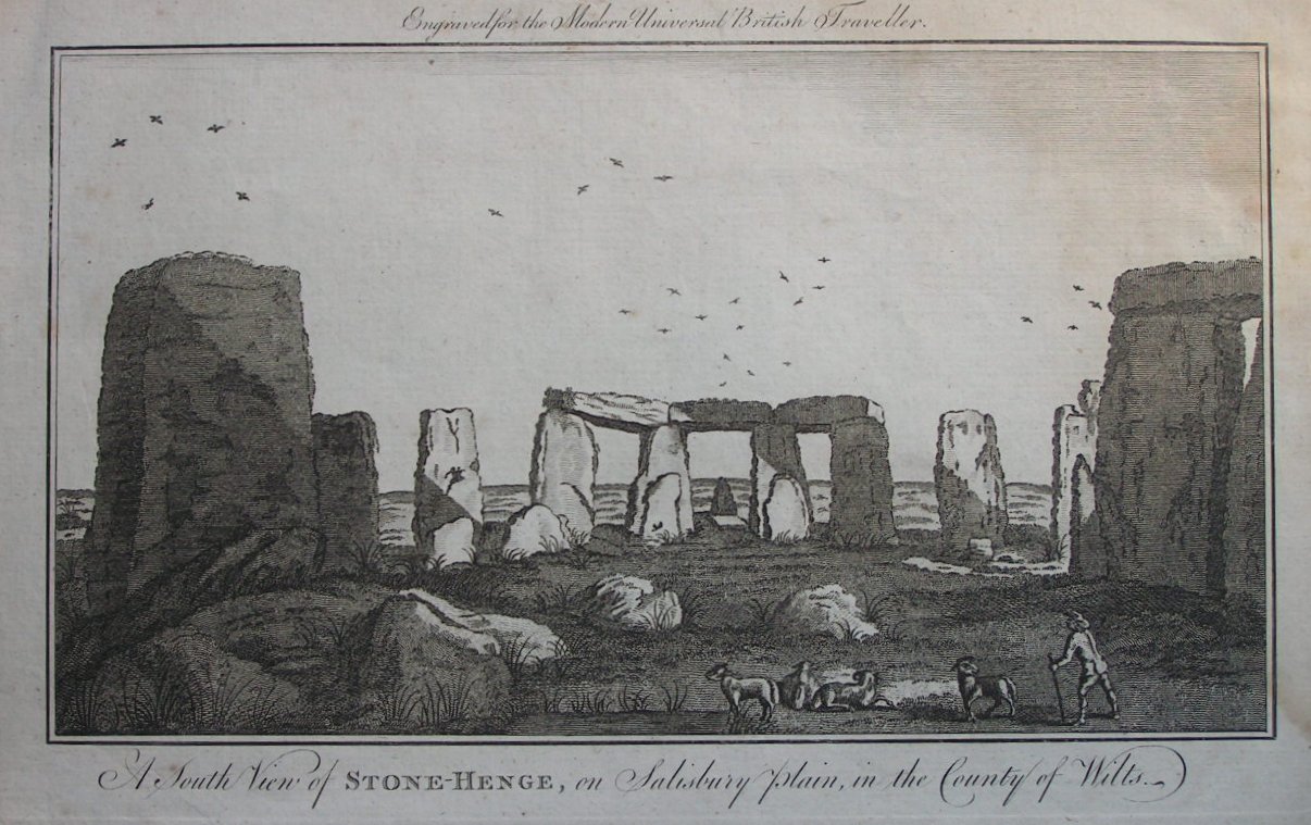 Print - A South View of STONE-HENGE, on Salisbury Plain, in the County of Wilts