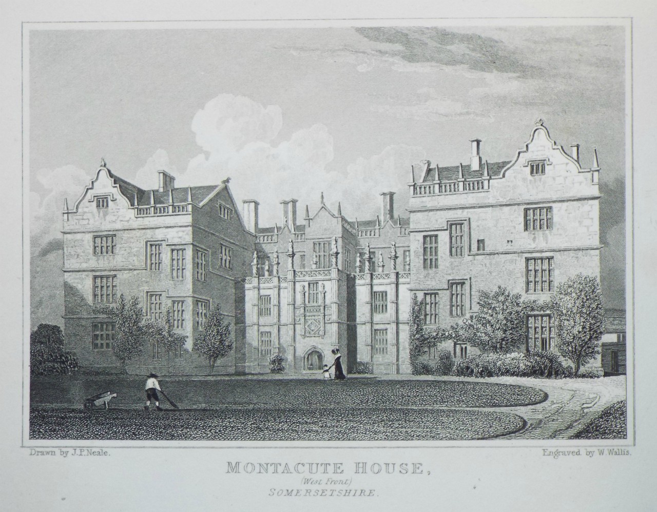 Print - Montacute House, (West Front) Somersetshire. - Wallis