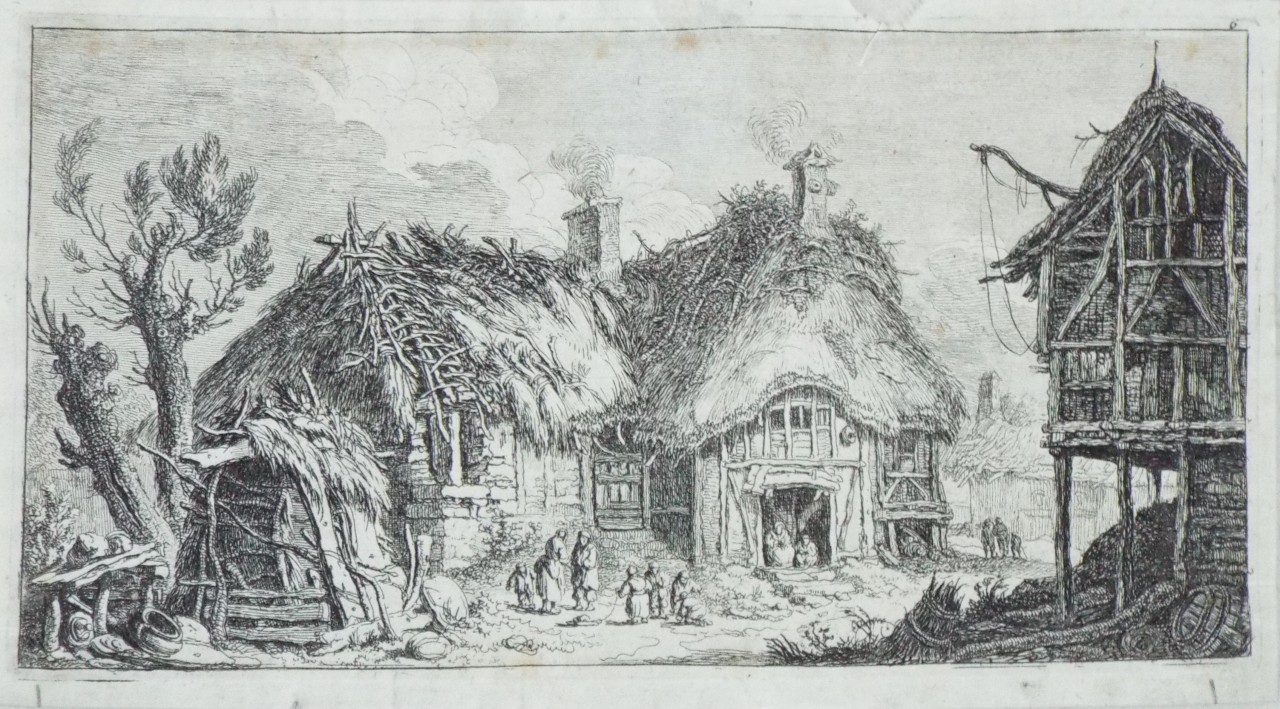 Etching - (Women and children at a farm) - Weirotter