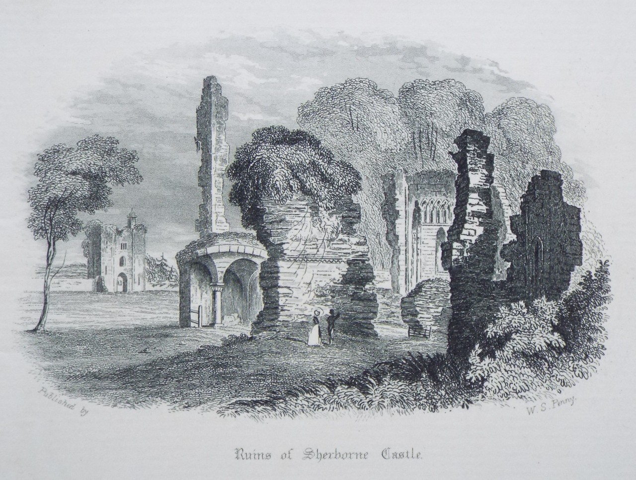 Steel Vignette - Ruins of Sherborne Castle.