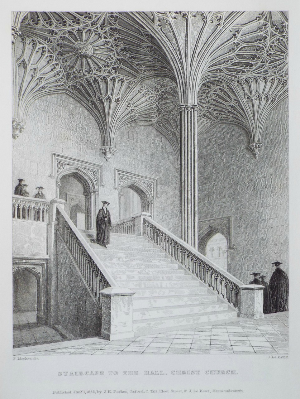 Print - Staircase to the Hall, Christ Church. - Le