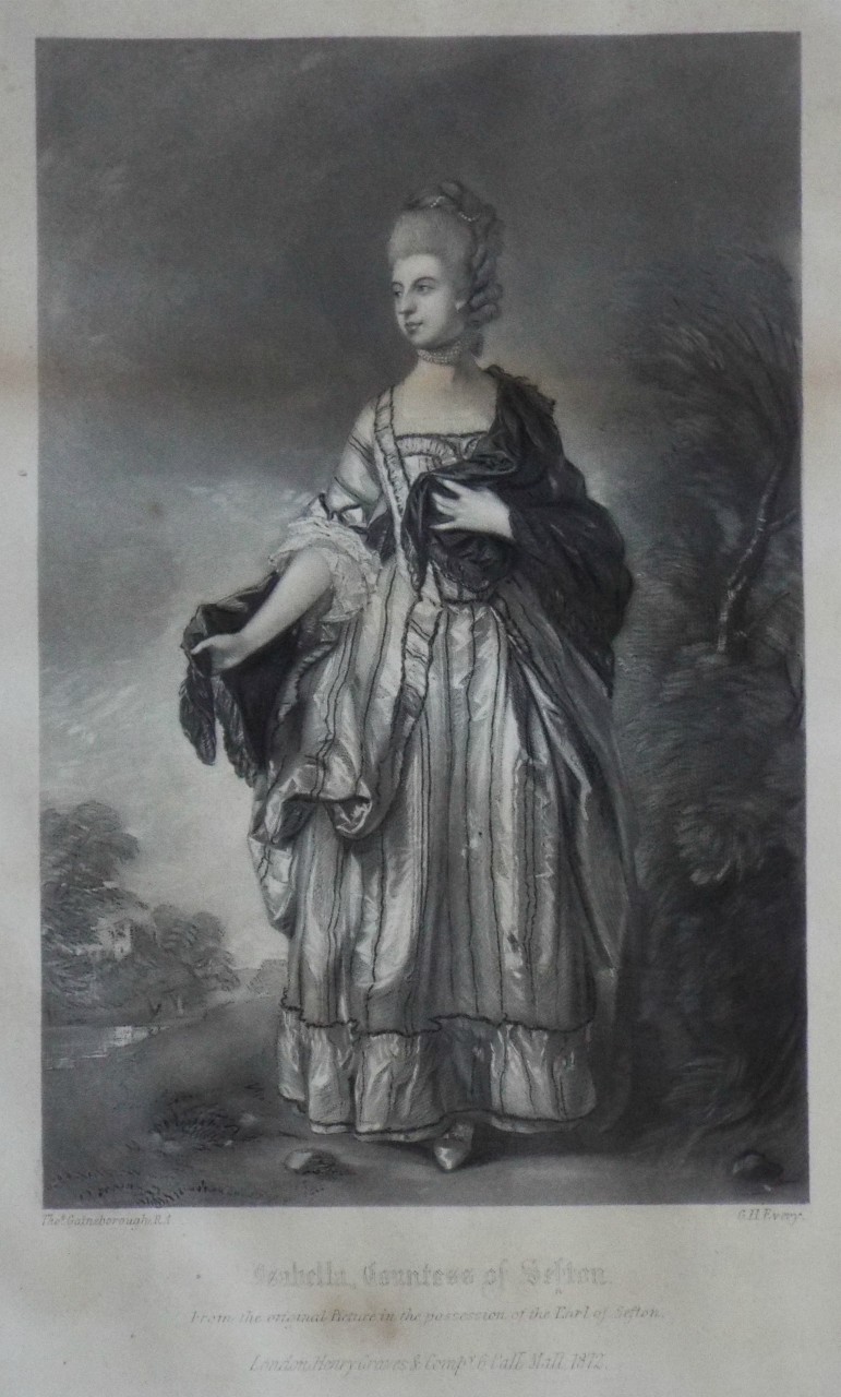 Mezzotint - Isabella Countess of Sefton, from the original Picture in the possession of the Earl of Sefton. - Every