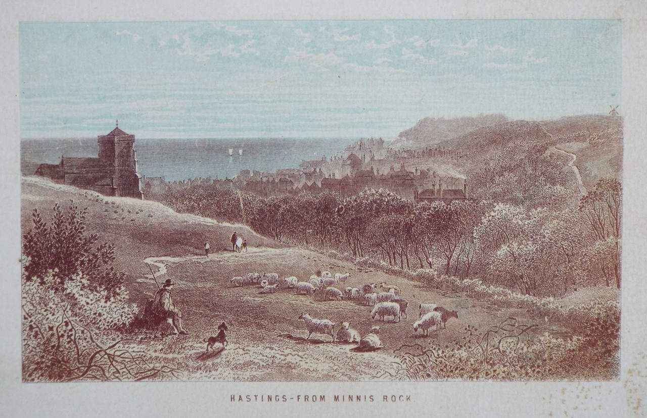 Chromo-lithograph - Hastings - from Minnis Rock.