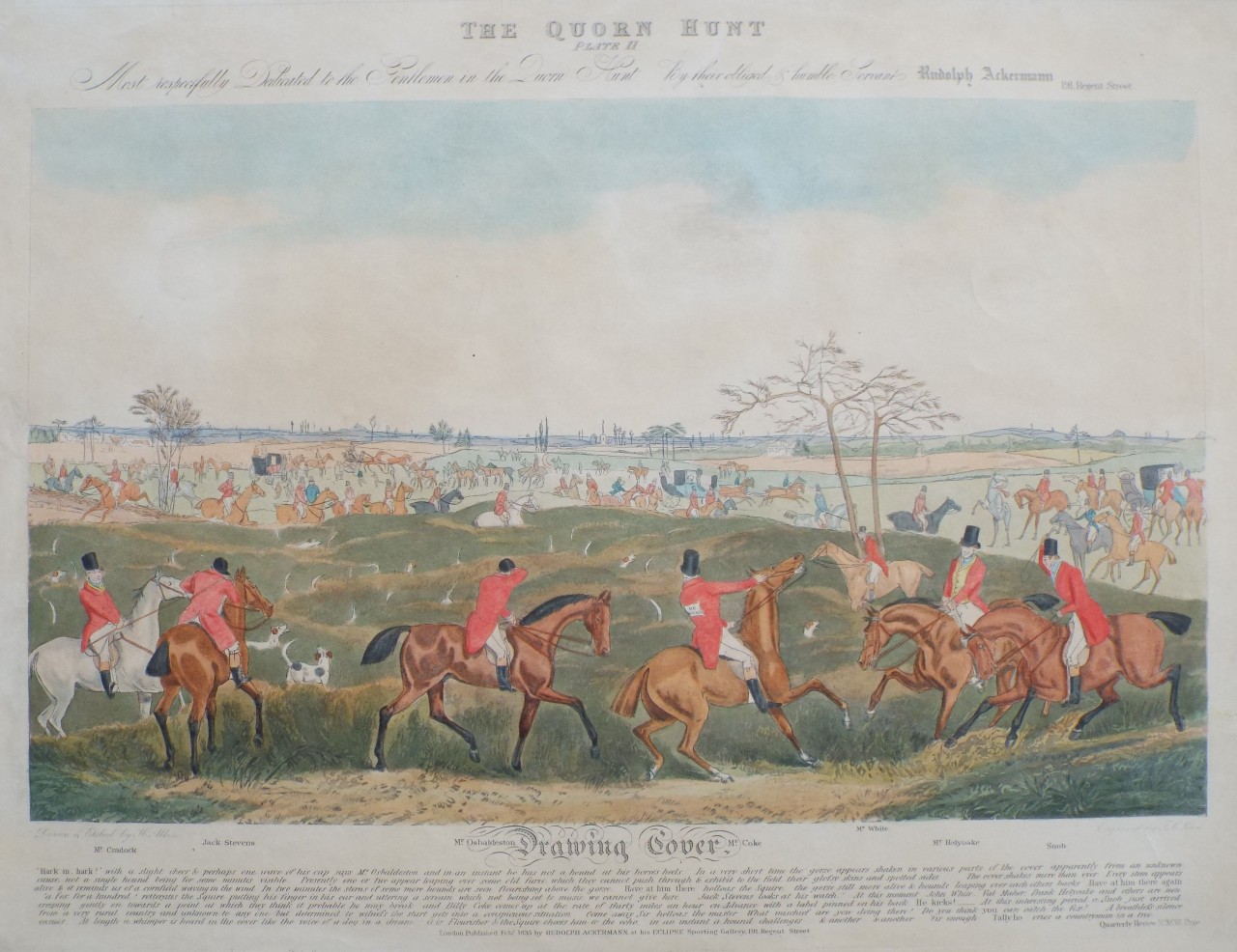 Aquatint - Quorn Hunt Plate II. Drawing Cover. - Lewis