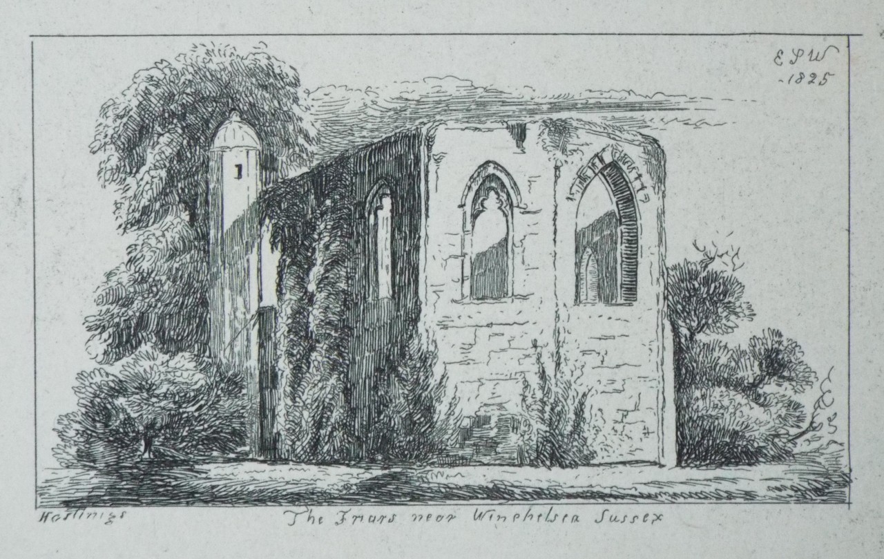 Etching - The Friars near Winchelsea Sussex - Wilkinson