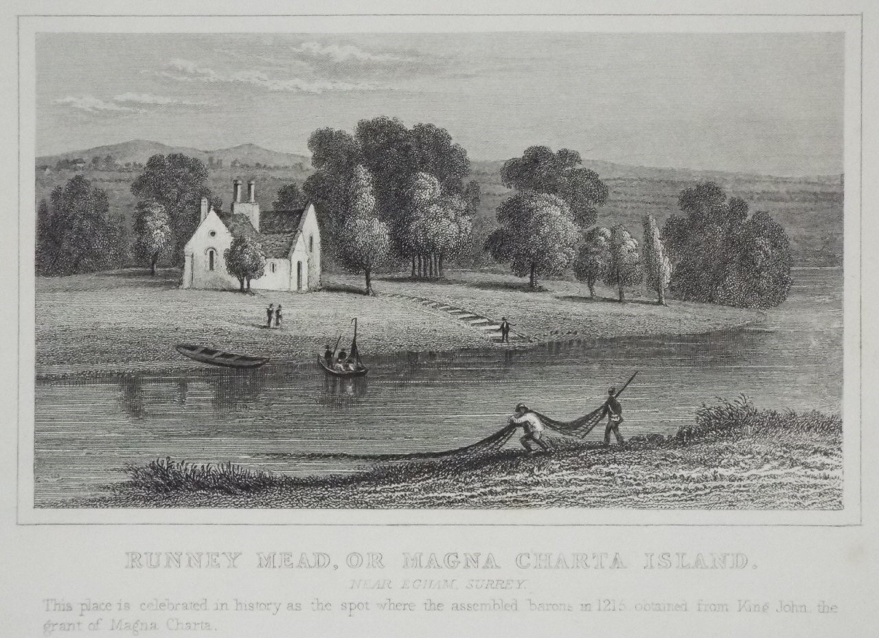 Print - Runney Mead, or Magna Charta Island. Near Egham, Surrey.