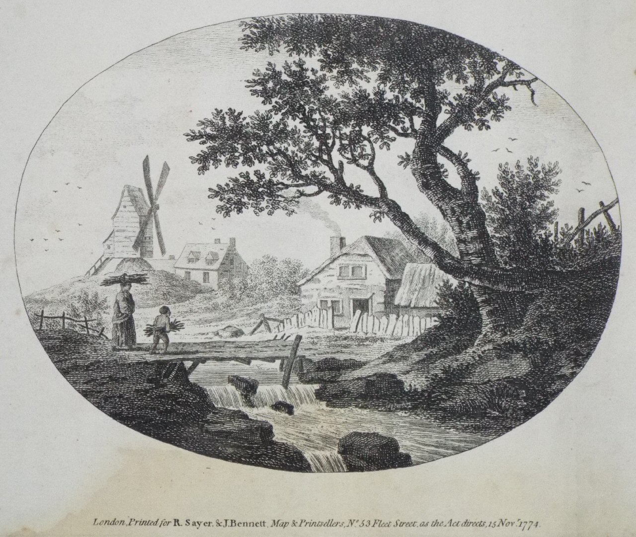Print - (Rural landscape with windmill)