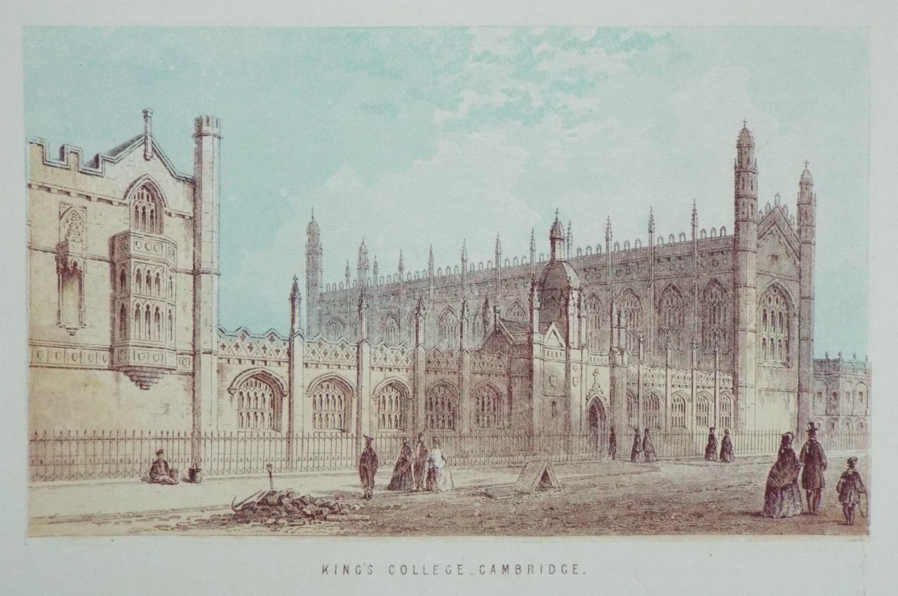 Chromo-lithograph - King's College - Cambridge.