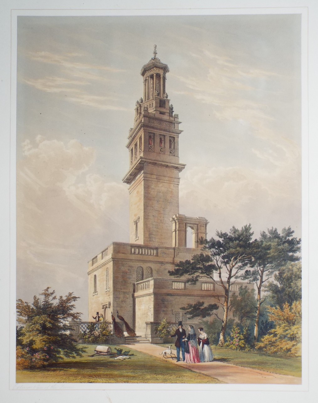 Chromo-lithograph - Exterior View of the Tower. - Richardson