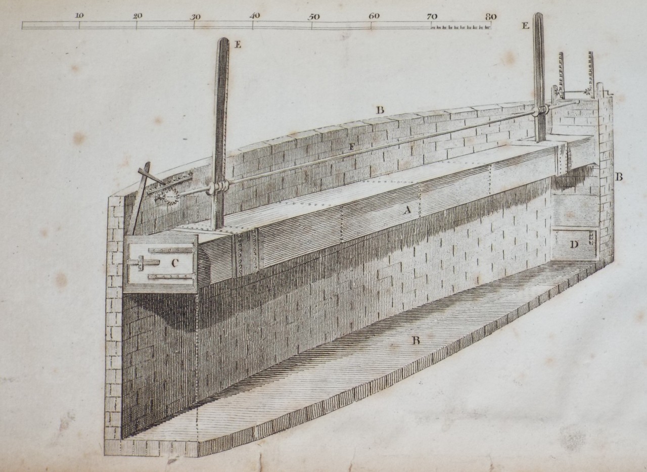 Print - Robert Weldon's Hydrostatic or Caisson-lock on the Somerset Coal Canal at Comb-Hay