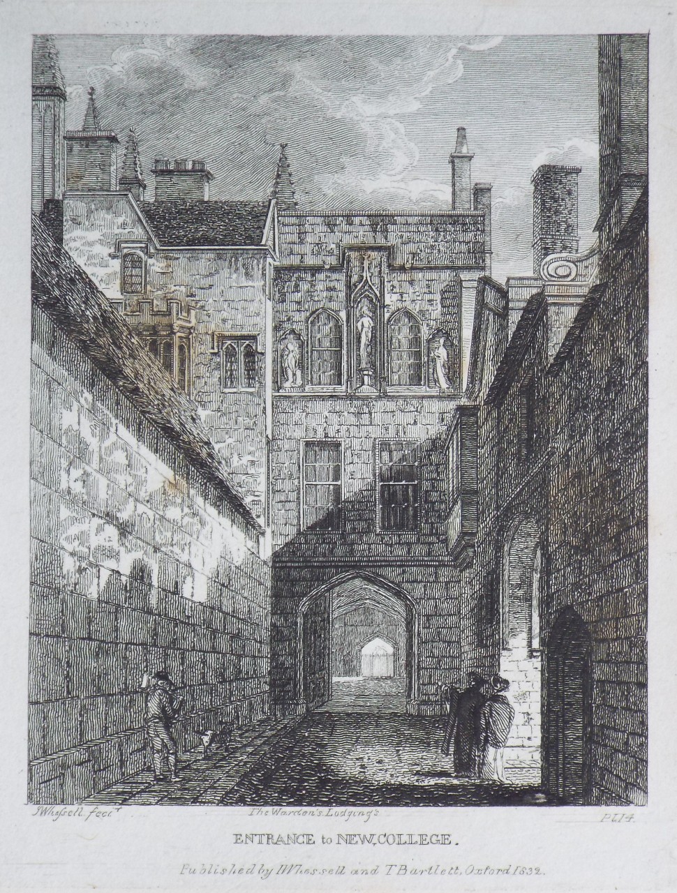 Print - Entrance to New College. The Warden's Lodgings - Whessell