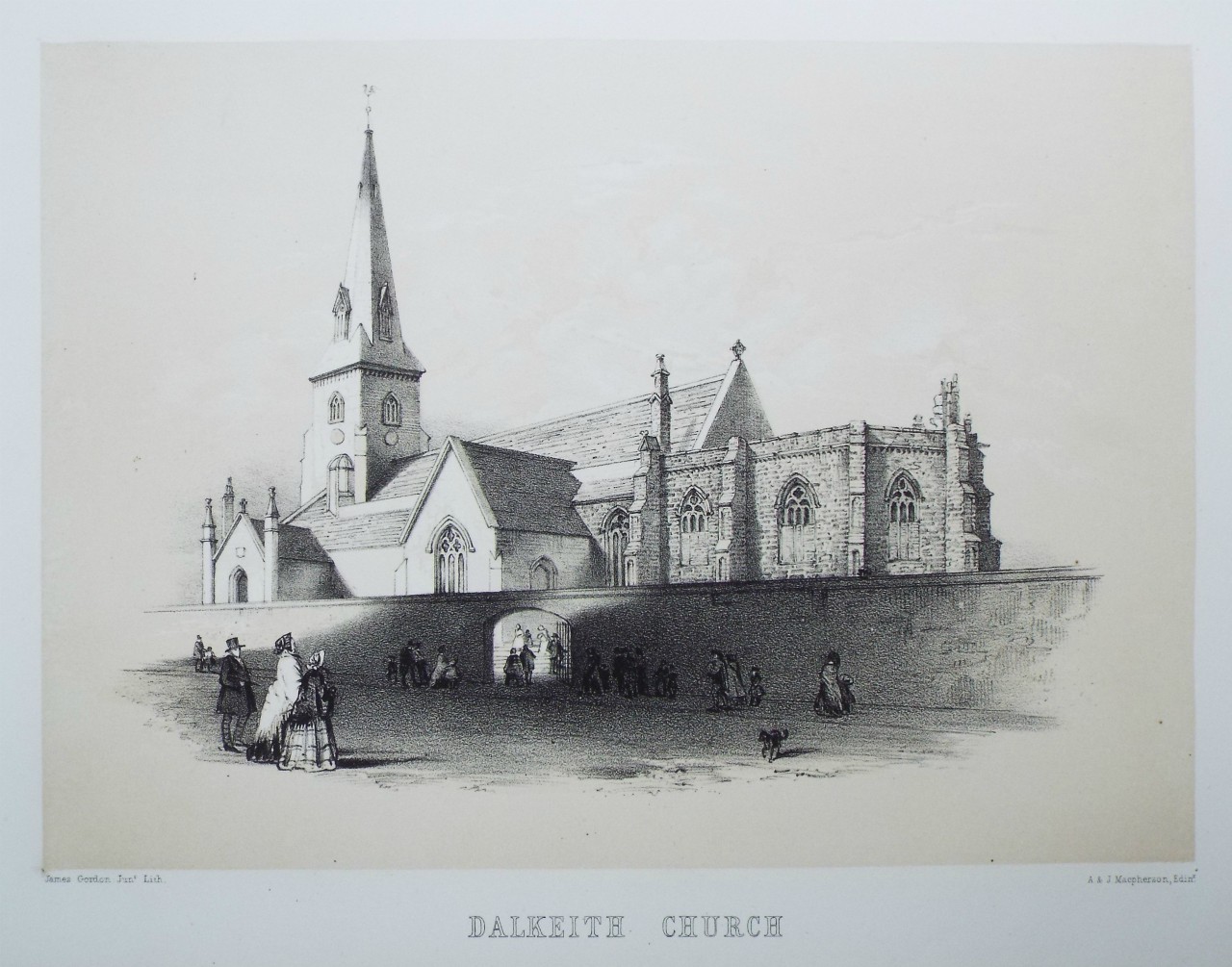 Lithograph - Dalkeith Church - Gordon