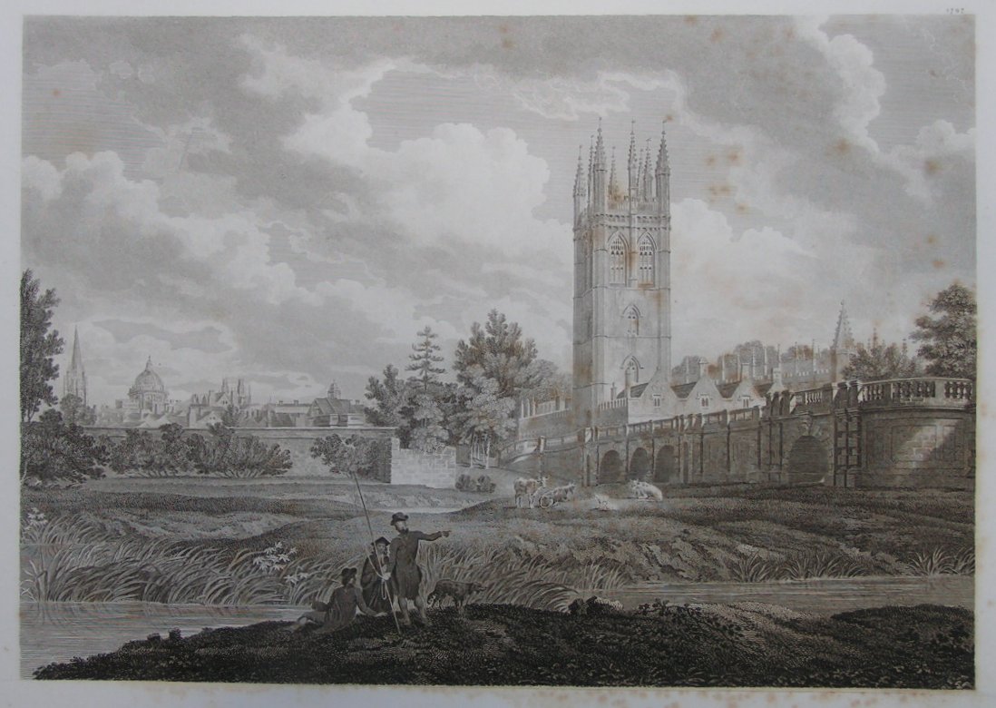 Print - Magdalen Tower and Bridge - Basire