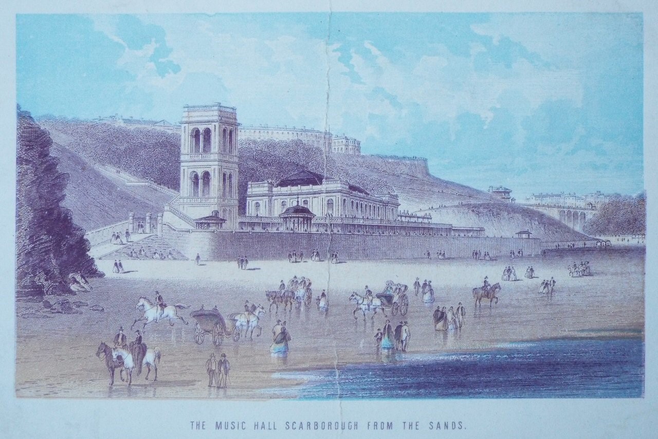 Chromo-lithograph - The Music Hall Scarborough from the Sands. - T